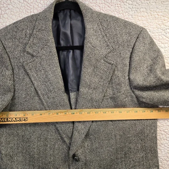 Vtg Bradmore Mens 40R Brown Wool Herringbone Tweed Blazer Jacket Preppy Academia - Picture 9 of 14